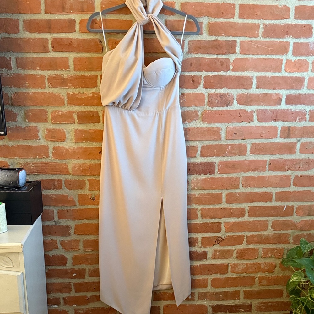 MISHA COLLECTION Strapless Cream Dress